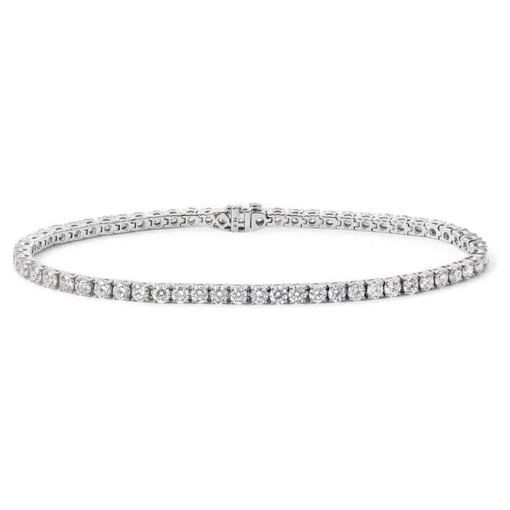 women’s contemporary bangles-18K White Gold 5ct Diamond Seville Tennis Bracelet