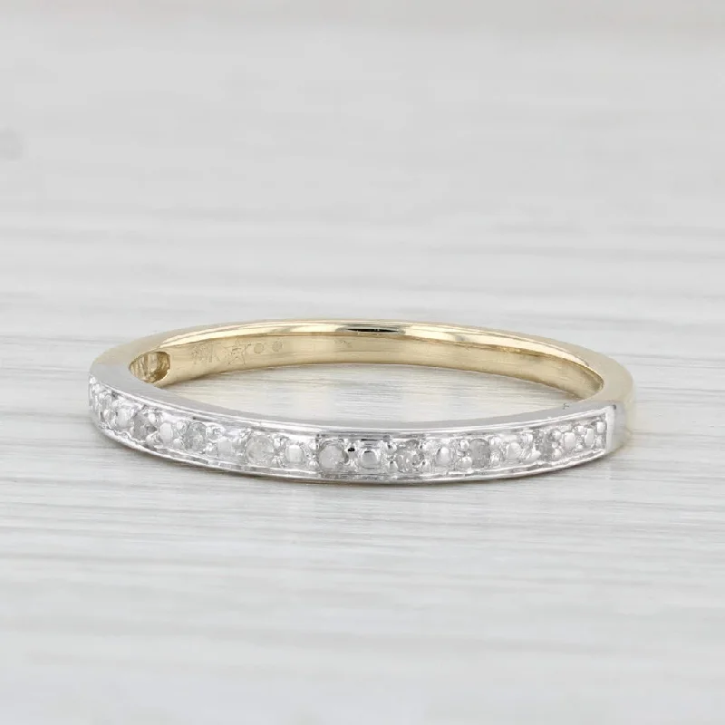 women’s vintage diamond engagement rings-Diamond Wedding Band 10k Yellow Gold Size 7 Stackable Ring