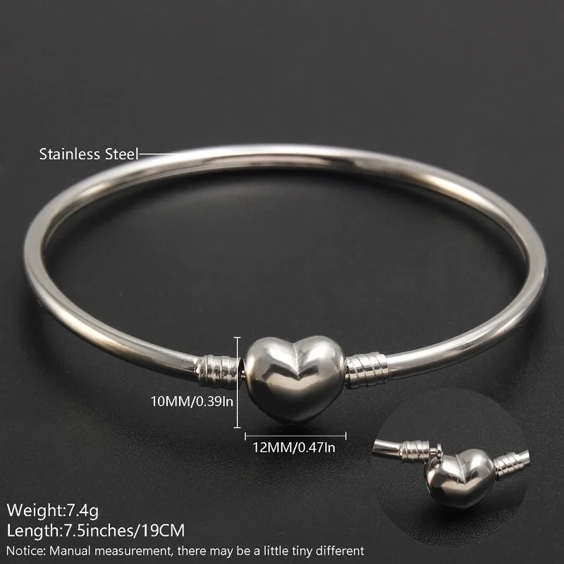 |PA01-6 Glossy Heart-Shaped Side-Drawn Bracelet