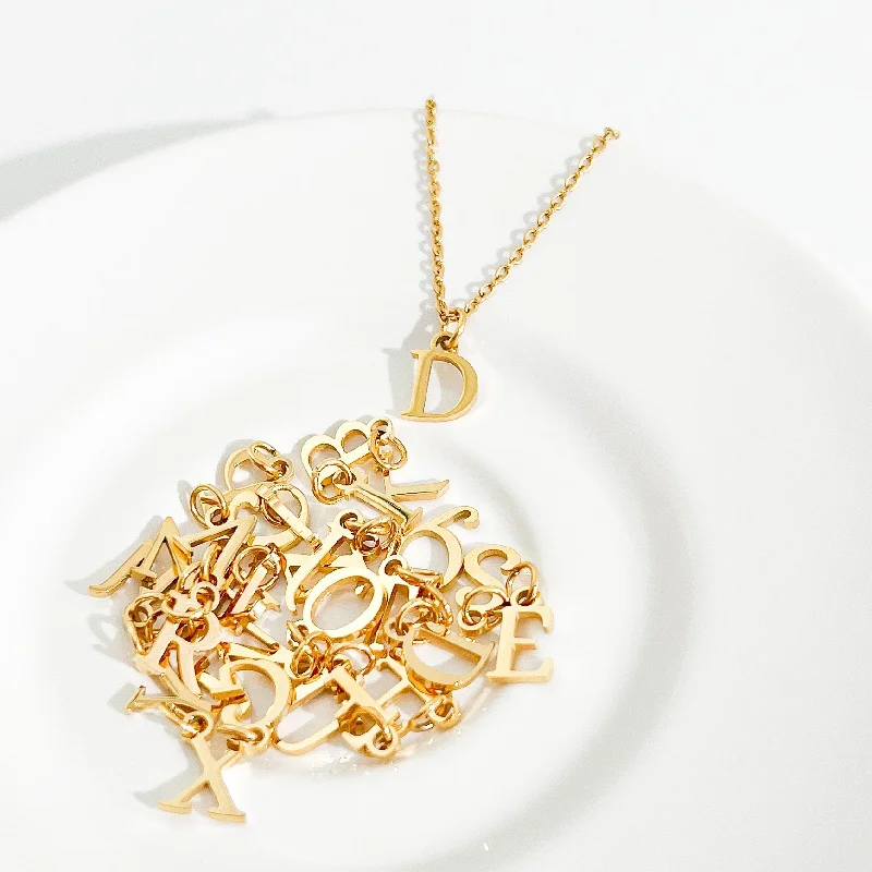 women’s zodiac necklaces-Perfectly Dainty Initial Necklace in Gold