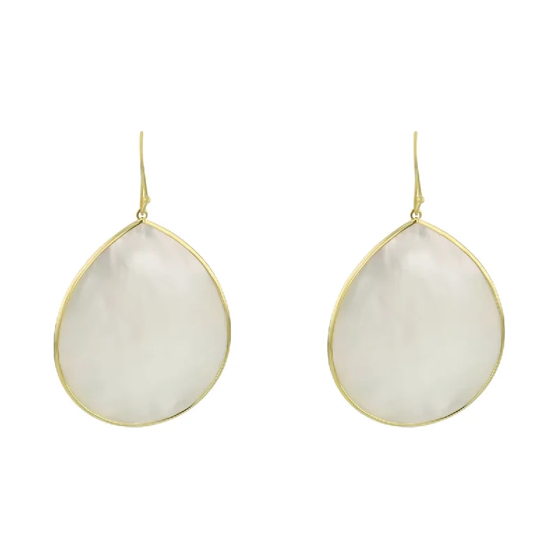 women’s statement earrings-Ippolita 18K Mother of Pearl Teardrop Earrings