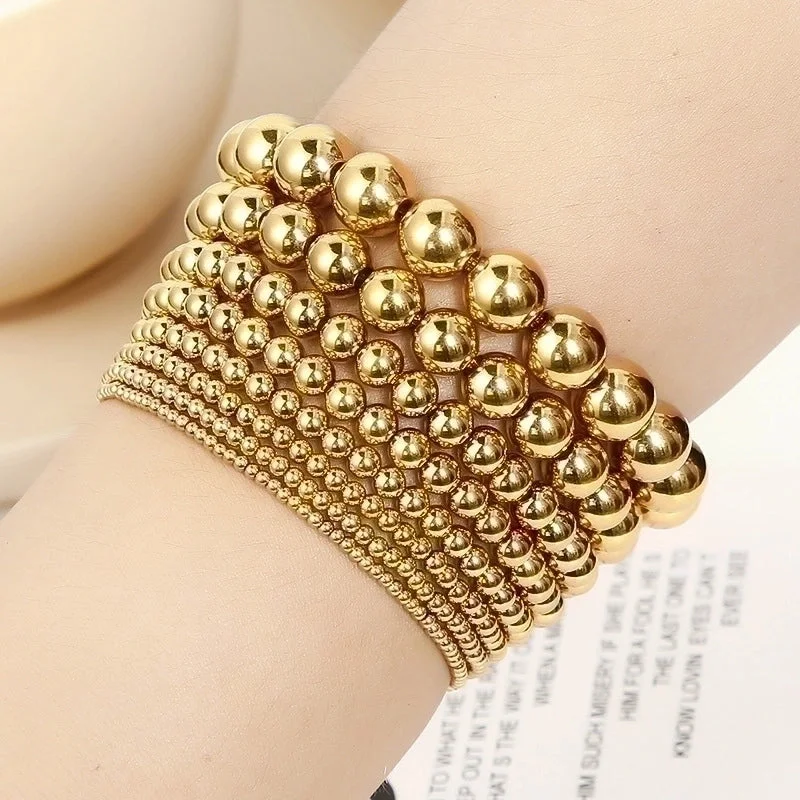 women’s custom bracelets-Fashion Geometric Solid Color Stainless Steel Plating Bracelets