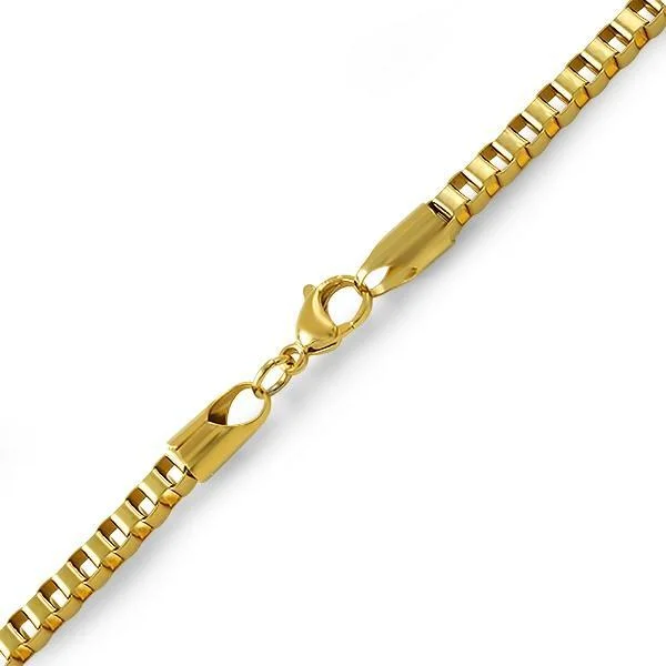 women’s contemporary bangles-Box IP Gold Stainless Steel Bracelet 4MM