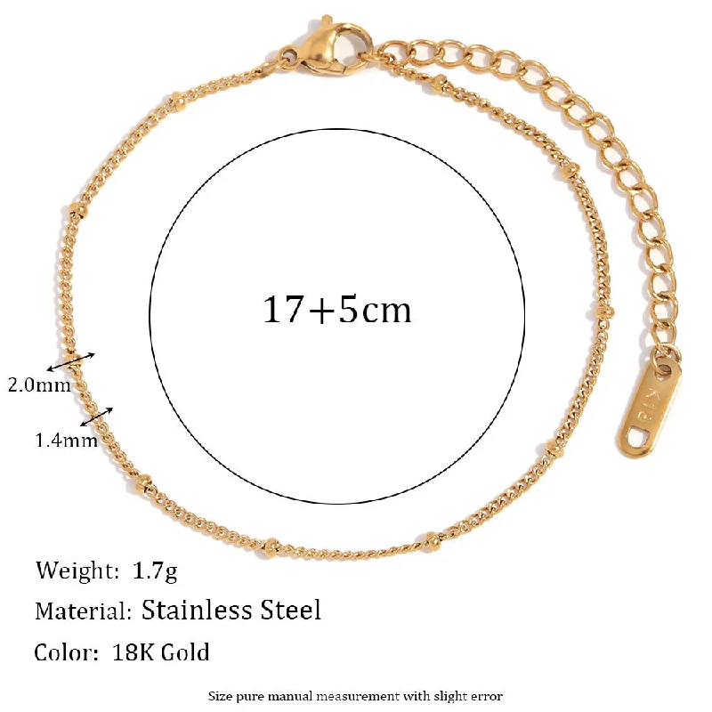 Classic Beaded Chain Bracelet - Gold