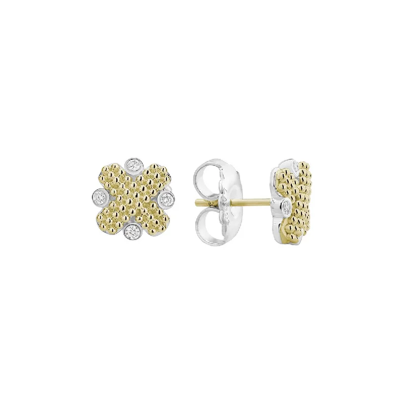 women’s bridal earrings-Diamond Caviar Earrings