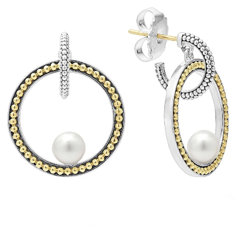 women’s modern earrings-Caviar Pearl Drop Earrings