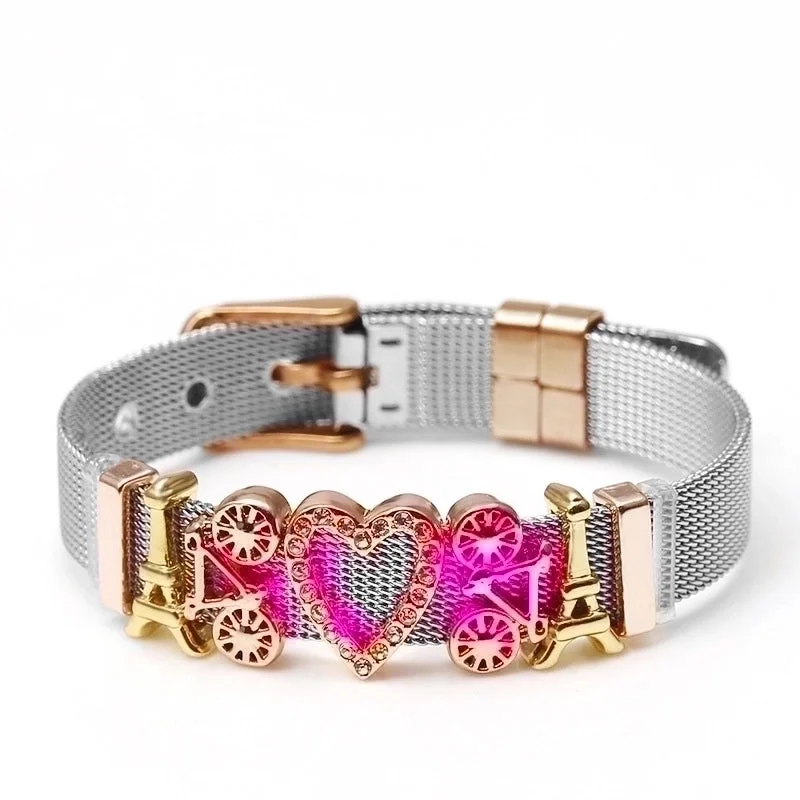 women’s friendship bracelets-Simple Style Heart Shape Stainless Steel Plating Bangle