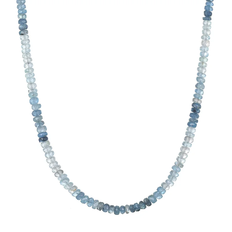 women’s elegant silver necklaces-Shades of Courage 14kt Gold Aquamarine Necklace