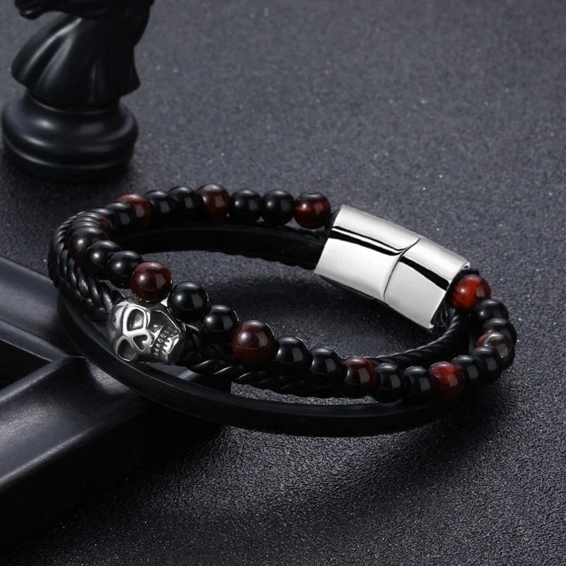 women’s sterling silver bracelets-Fashion Skull Alloy Plating Men's Bracelets 1 Piece