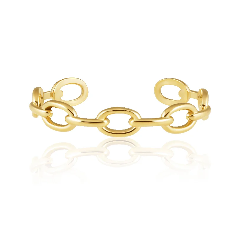 women’s delicate gold bracelets-Cora Link Cuff