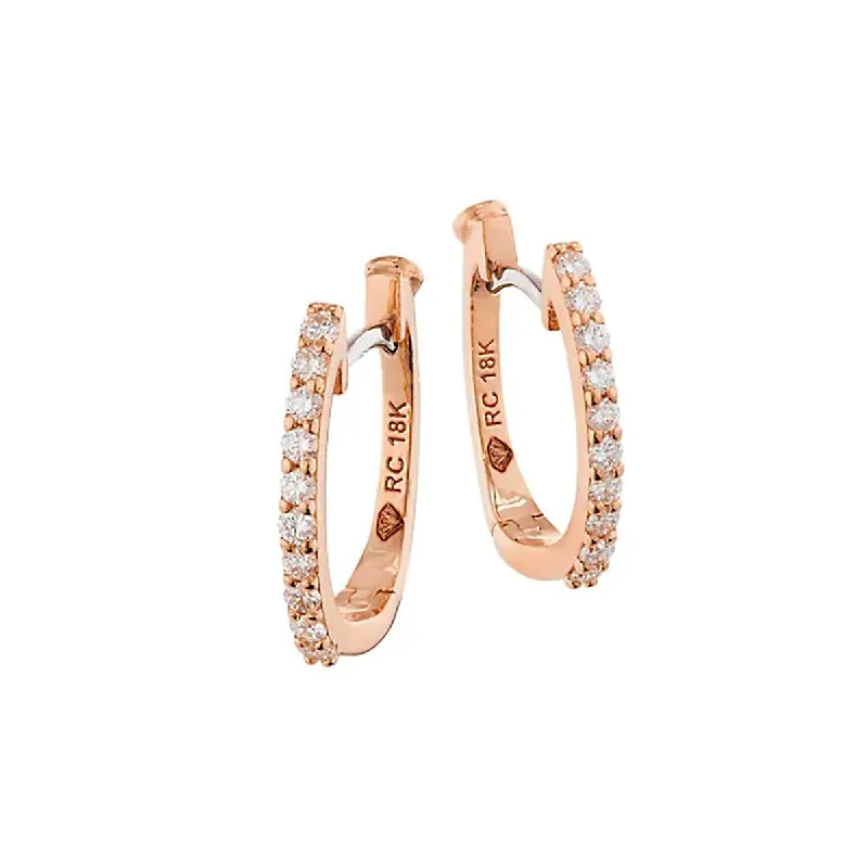 women’s minimalist earrings-Huggy Earrings with Micropave Diamonds