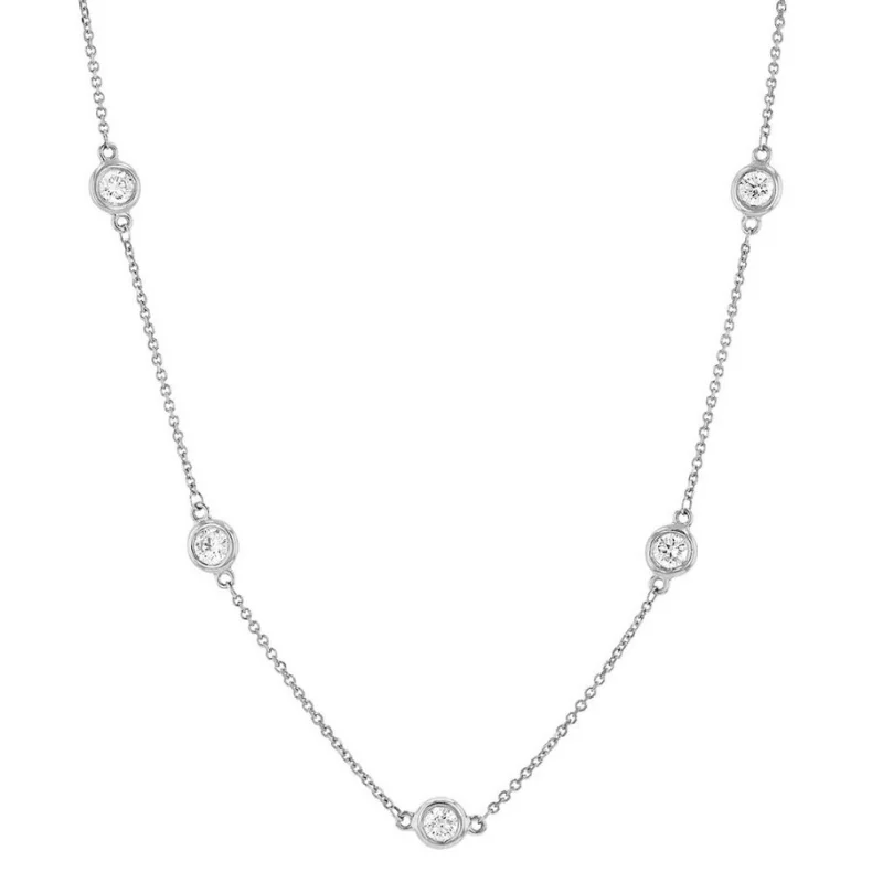 women’s birthstone pendant necklaces-2 3/5 Carat Diamond by the Yard Necklace