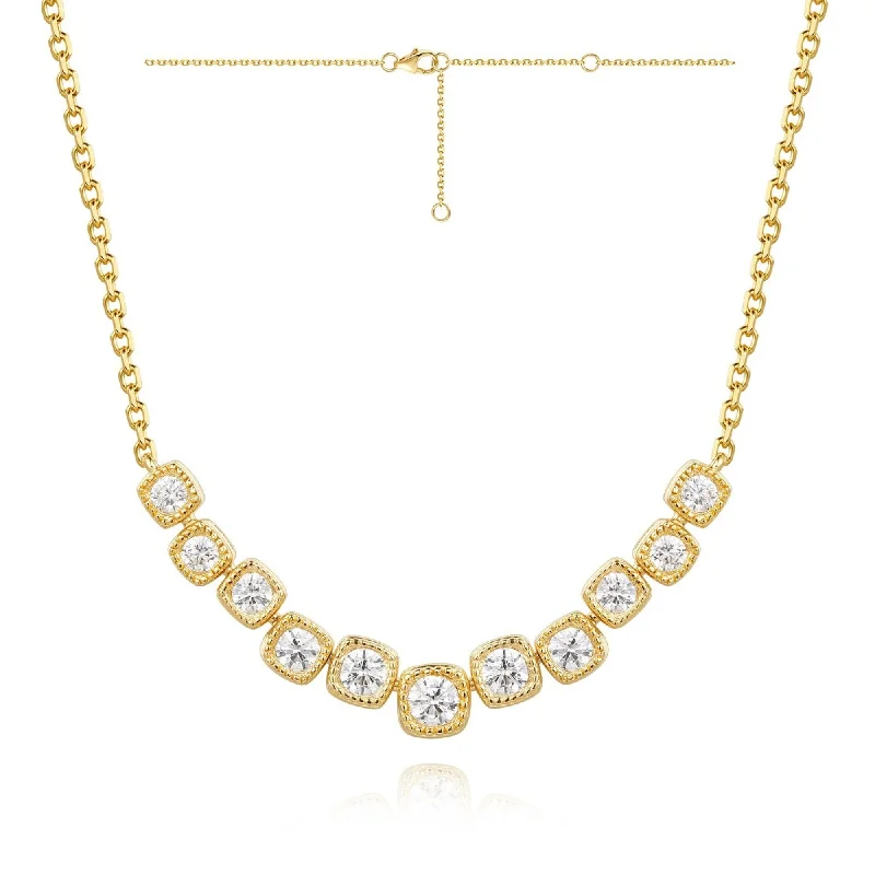 women’s pearl pendant necklaces-0.58 Ctw Link Diamond Necklace in 14 Karat Yellow Gold