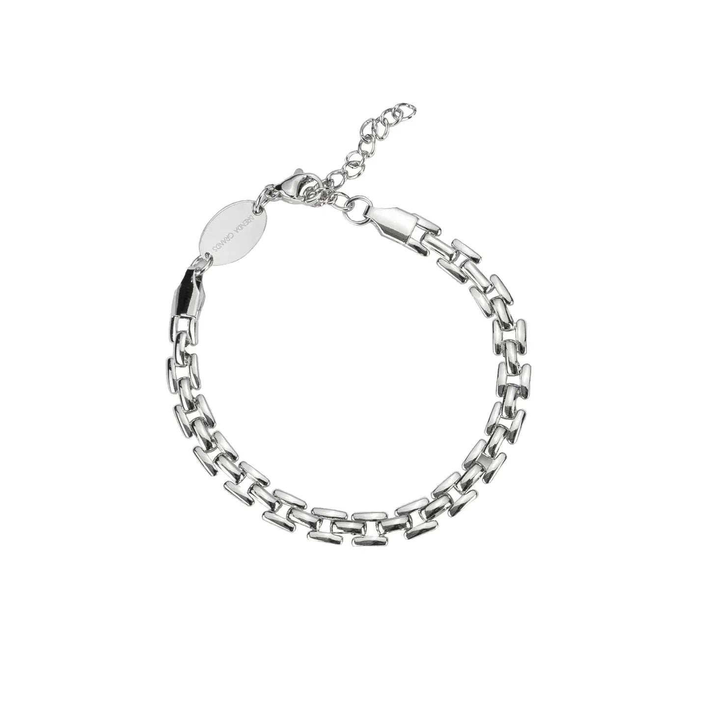 women’s bracelet bangles set-Silver Squared Chain Bracelet