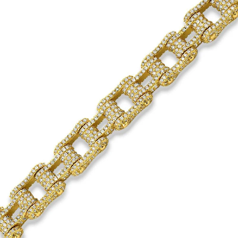 women’s chain bracelets-Bike Chain Link Iced Out Hip Hop Bracelet