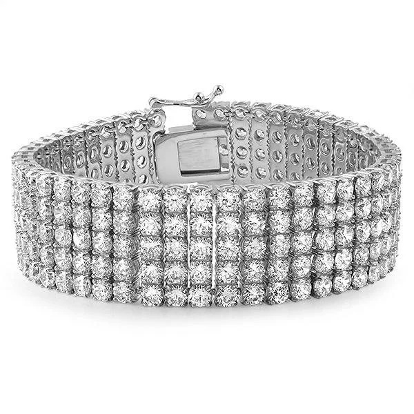 women’s luxury charm bracelets-5 Row Lab Made 316L Stainless Steel Bracelet