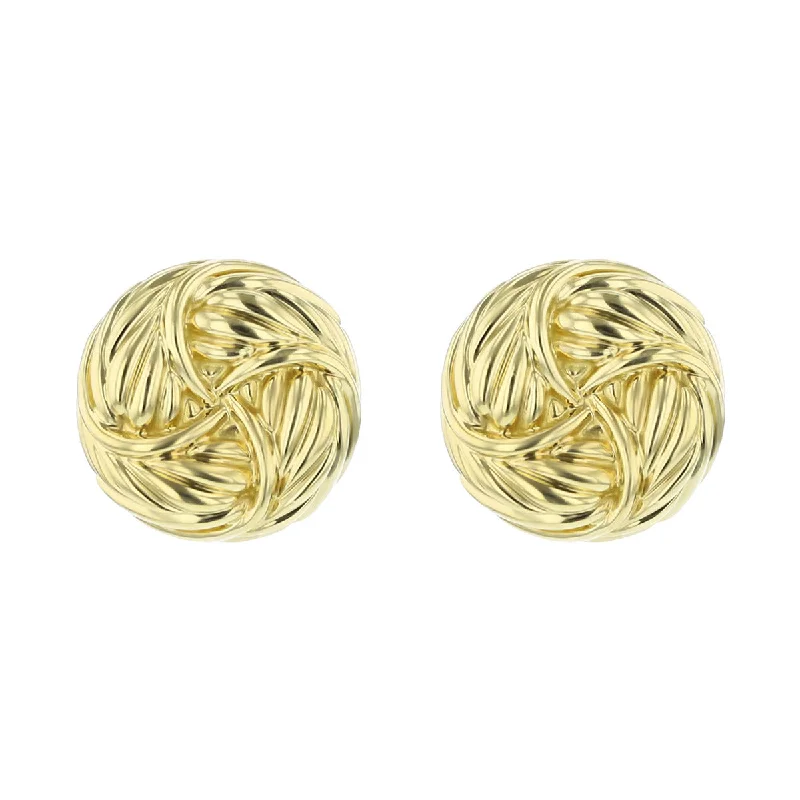 women’s sparkling earrings-David Yurman 18K Gold Large Button Knot Earrings