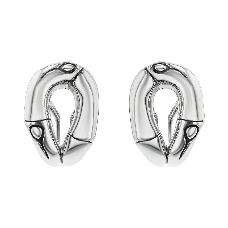 women’s minimalist earrings-John Hardy Sterling Silver Bamboo Button Earrings