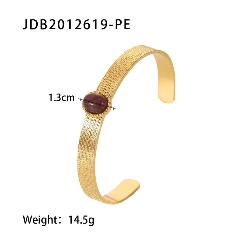 women’s personalized gold bracelets-Simple Style Geometric Stainless Steel Plating Zircon Gold Plated Bangle