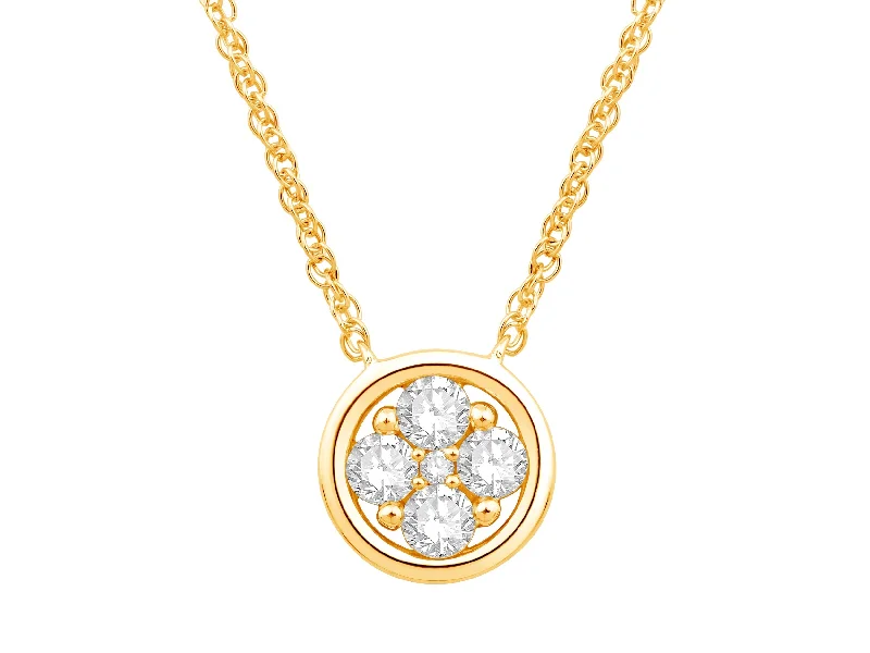 women’s silver chain necklaces-14K Yellow Gold Diamond Necklace