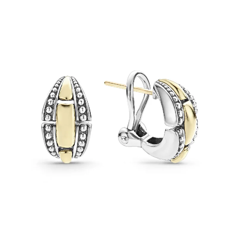 women’s infinity earrings-Gold Caviar Link Earrings