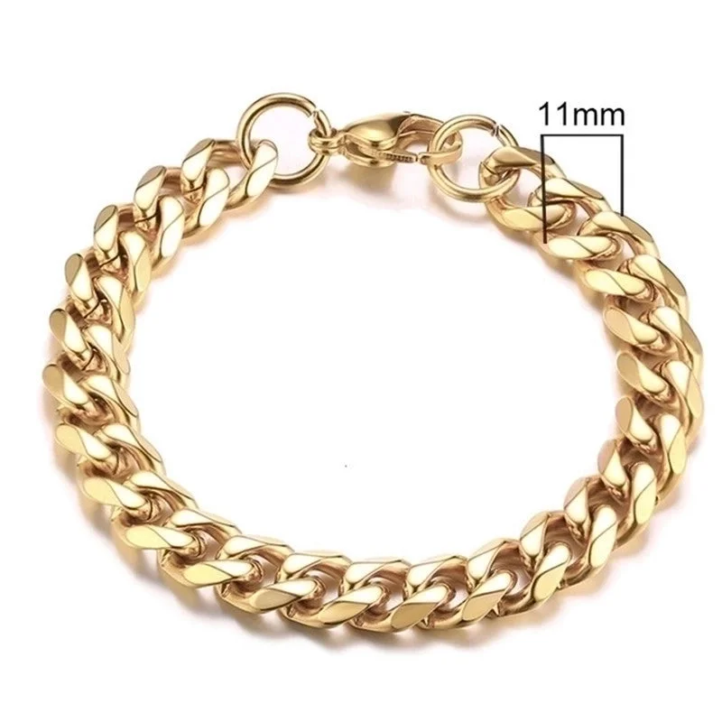 women’s delicate bangles-Hip-hop Geometric Stainless Steel Gold Plated Gold Plated Bracelets