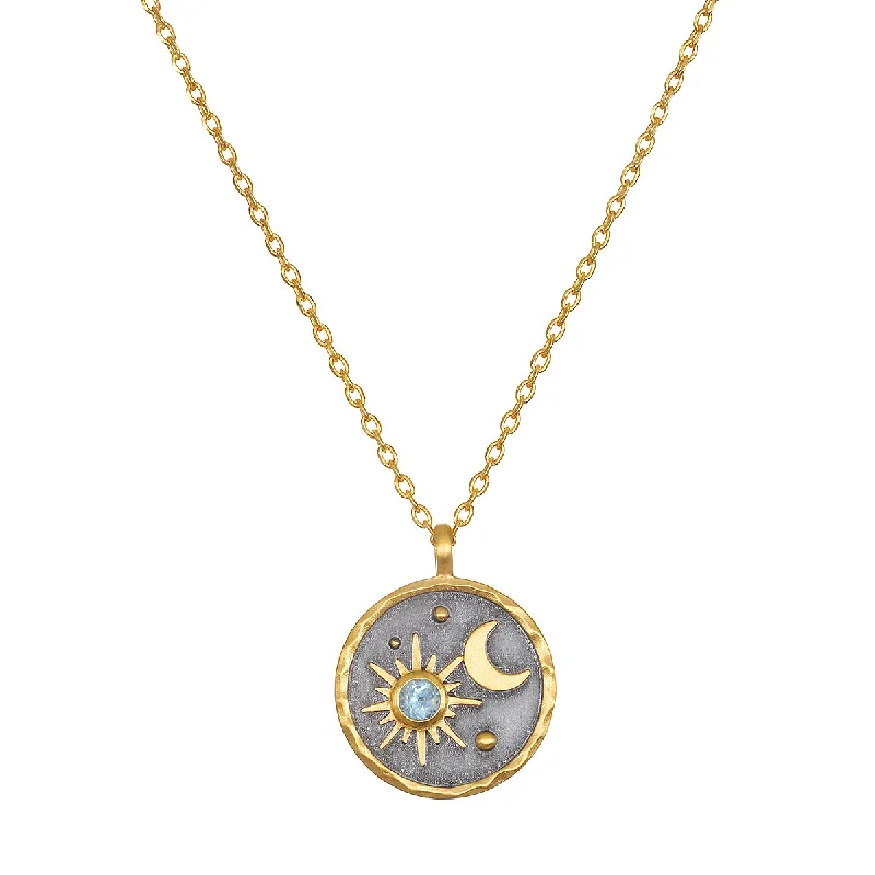 women’s sophisticated necklaces-Celestial Birthstone Necklace - March