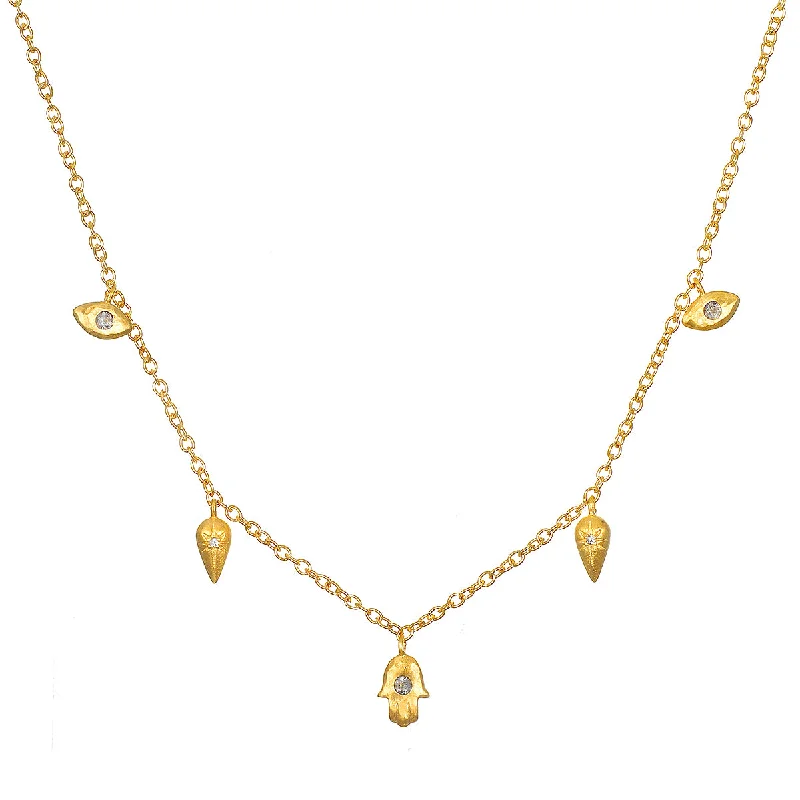 women’s delicate chain necklaces-Benevolent Guardian Charm Necklace