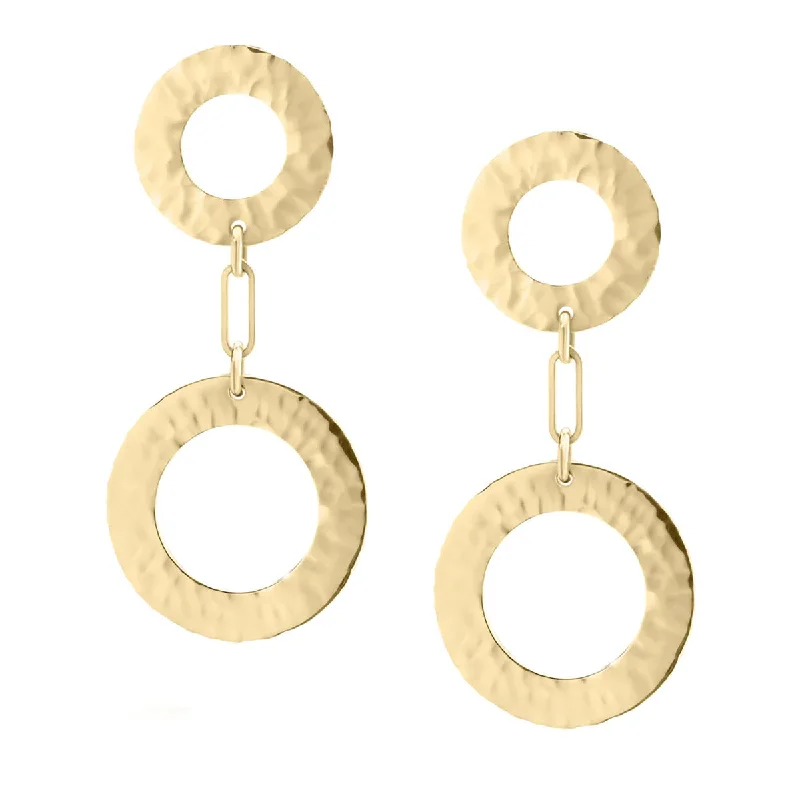 women’s mixed material earrings-Como Hammered Drop Earrings