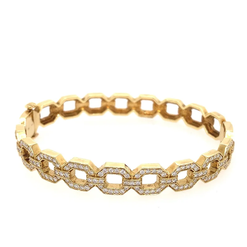 women’s trendy bangles-Penny Preville Open Link Diamond Bangle Bracelet