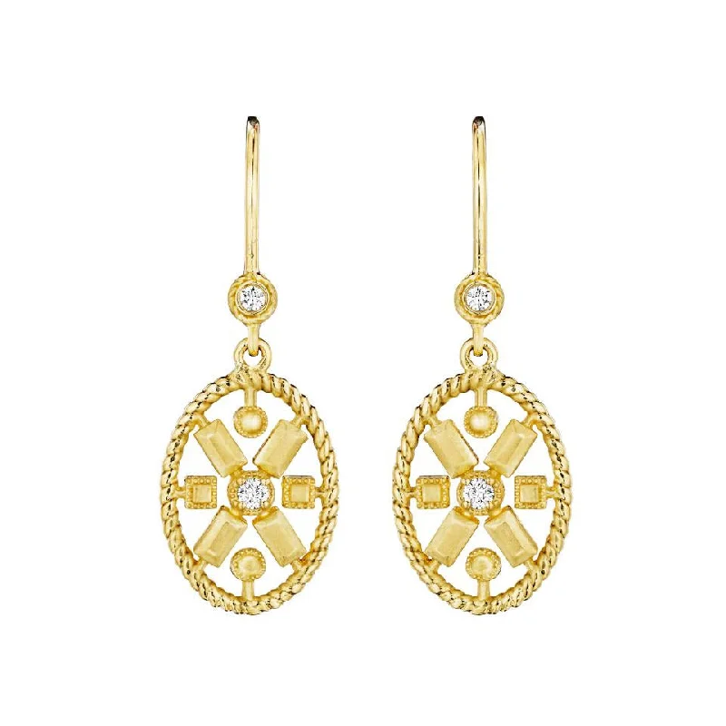 women’s hoop and stud earrings-Diamond Amulet Earrings