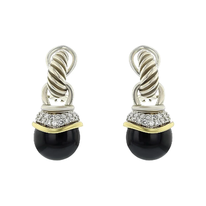 women’s Swarovski earrings-David Yurman Black Onyx Acorn Earrings