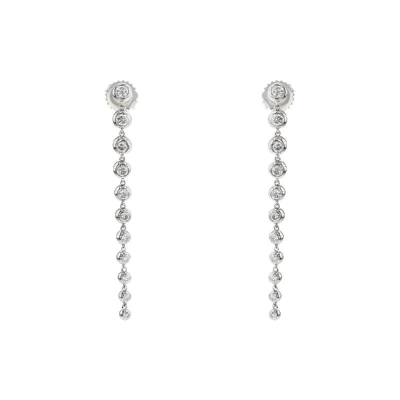 women’s chain earrings-Diamond Drop Earrings