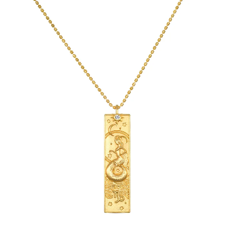 women’s luxury diamond necklaces-Story of Capricorn Zodiac Necklace