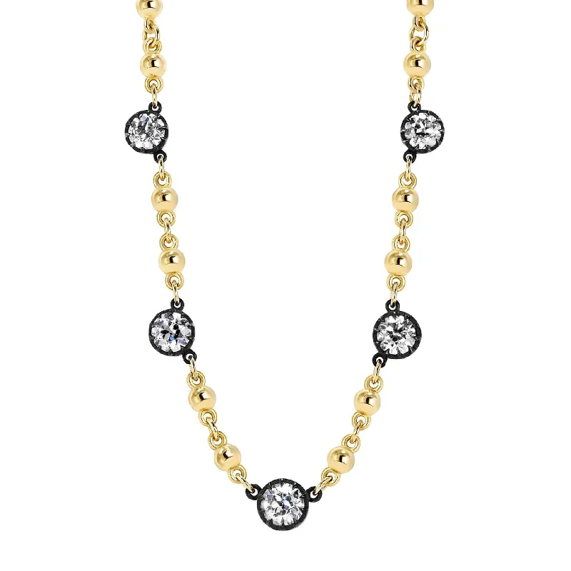 women’s sparkling necklaces-FIVE STONE ROSALINA NECKLACE