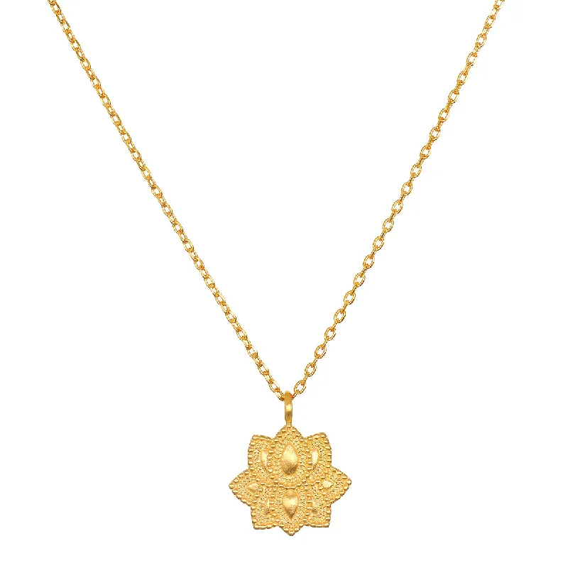 women’s silver chain necklaces-Journey Forward Lotus Gold Necklace