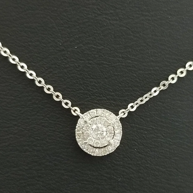 women’s zodiac sign necklaces-9 kt White Gold Necklace with Diamonds