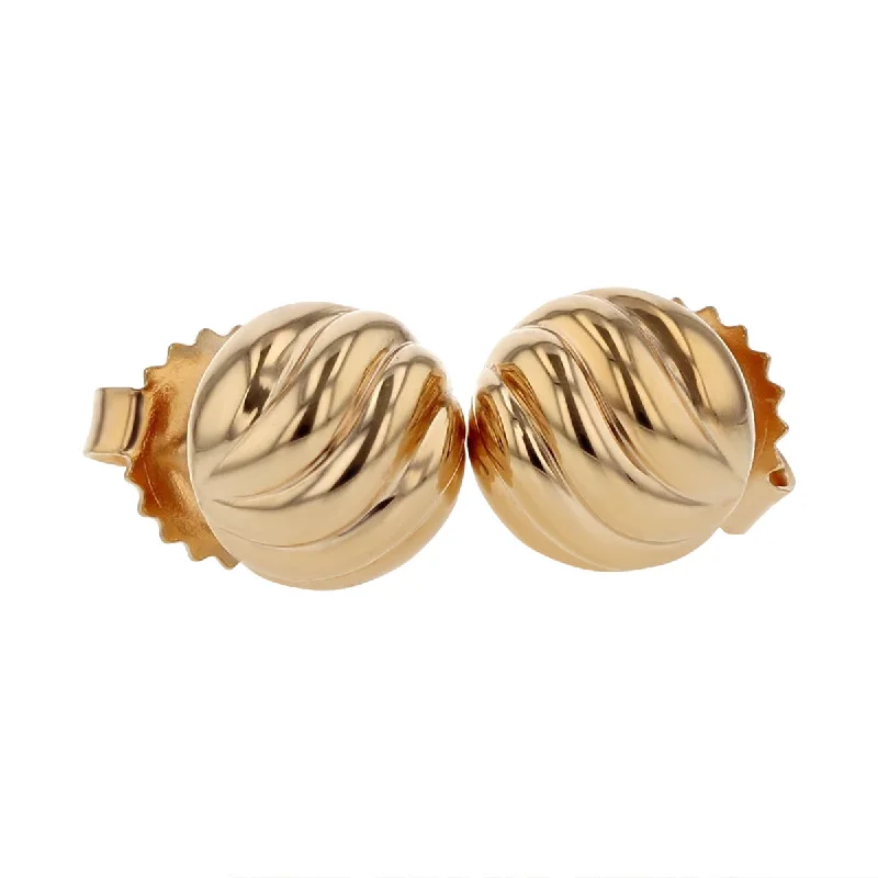 women’s matching earrings-David Yurman 18K Sculpted Cable Button Earrings