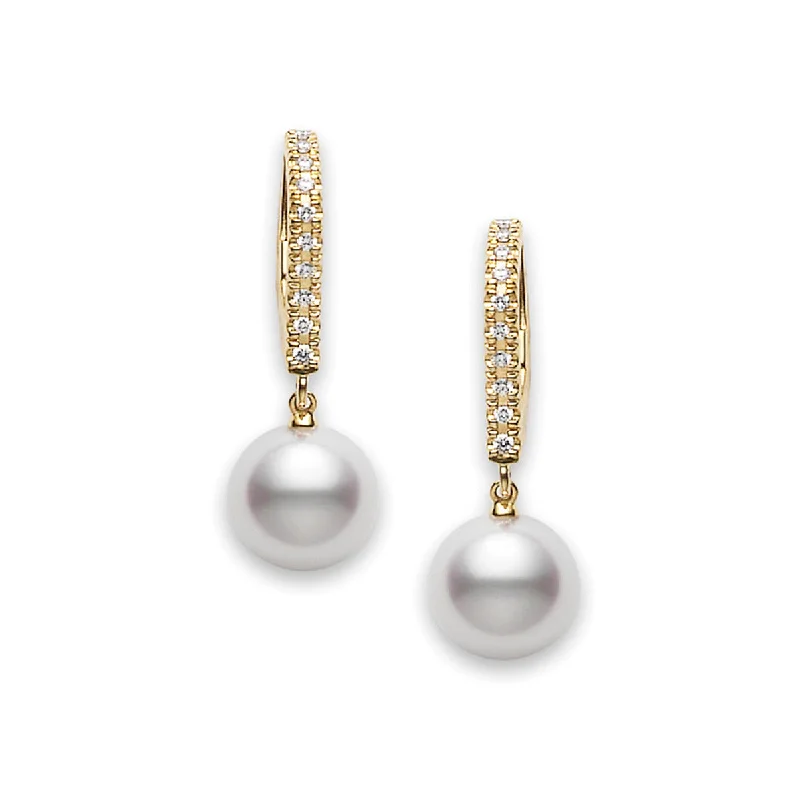 women’s adjustable earrings-Classic Elegance Akoya Cultured Pearl Lever Back Earrings