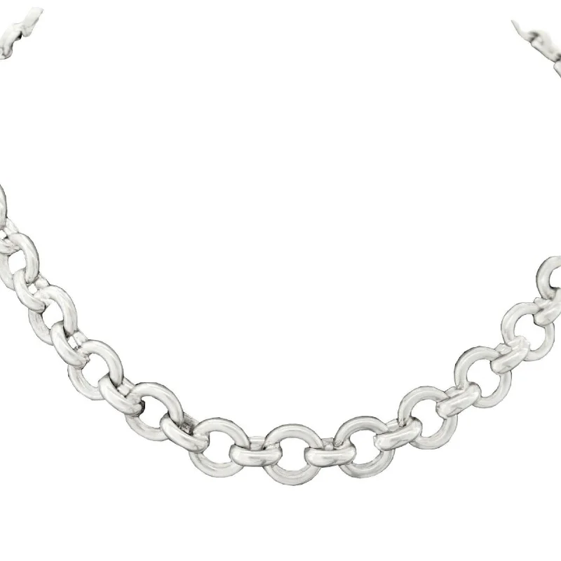 women’s luxury necklaces-Silver Rolo-Link Necklace