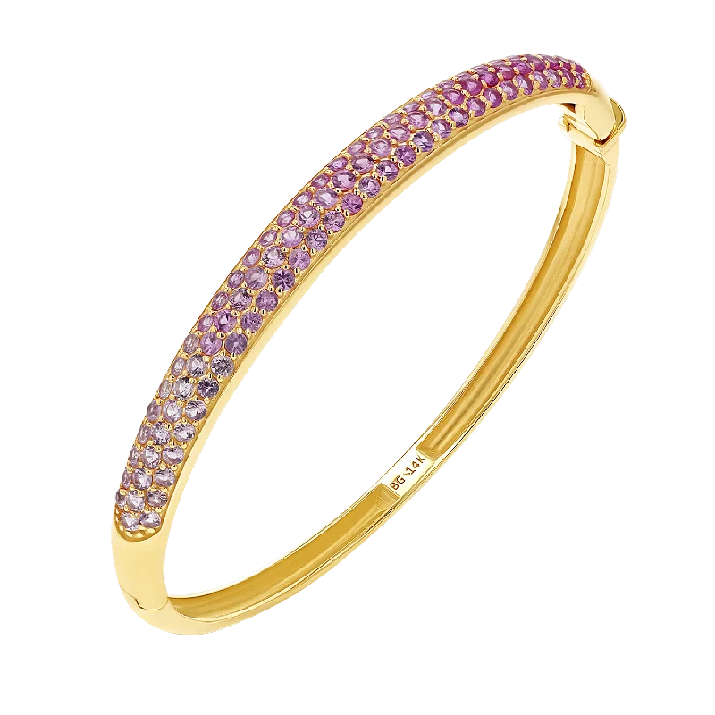 women’s large bangles-Ombré Pink Sapphire Cuff Bracelet