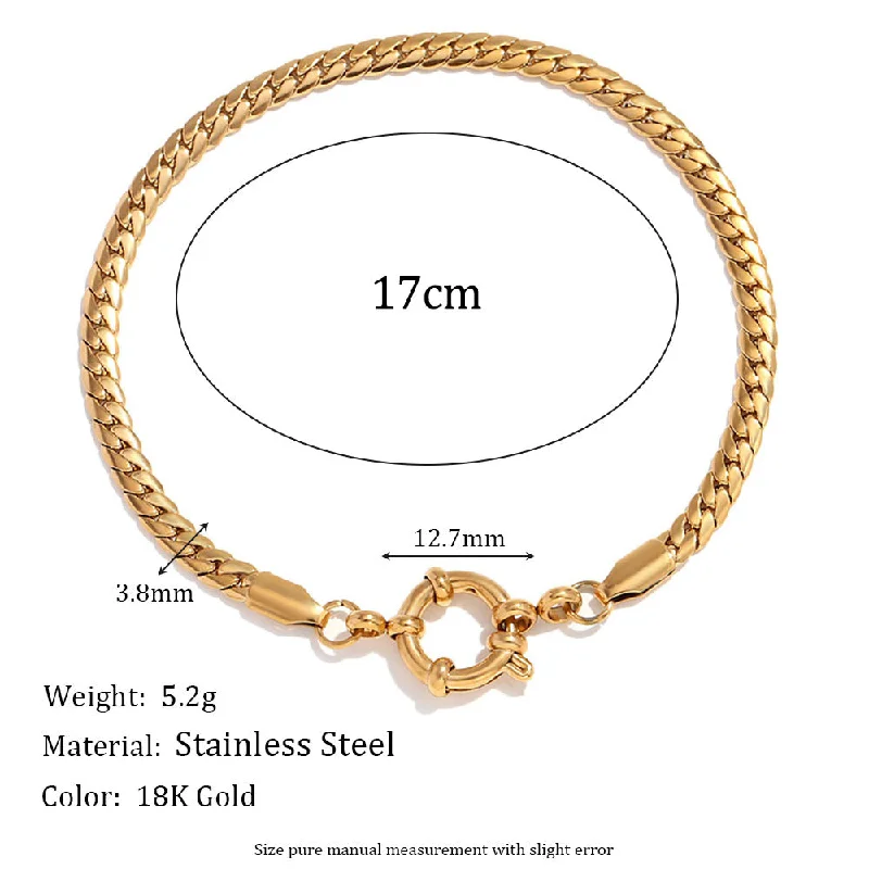 Slingshot buckle encrypted NK chain bracelet 17cm - gold