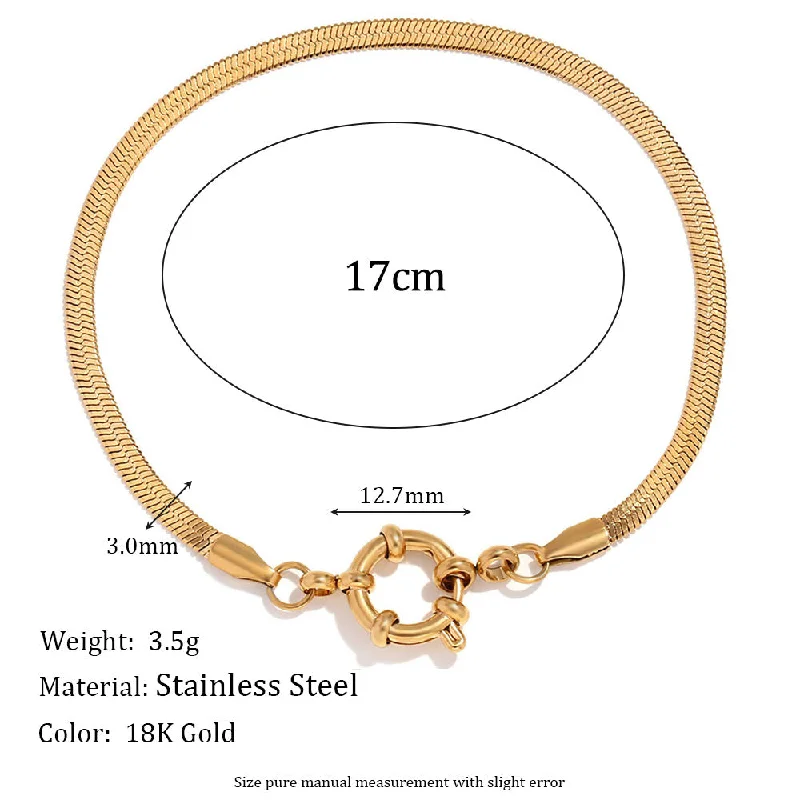 Slingshot buckle blade chain bracelet 17cm - gold