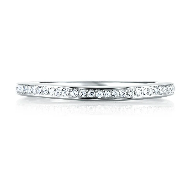 women’s oval engagement rings-A.Jaffe Signature French Pave Diamond Wedding Band MRS336/13