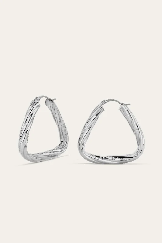 women’s bold earrings-Loulou Capri Silver Hoops