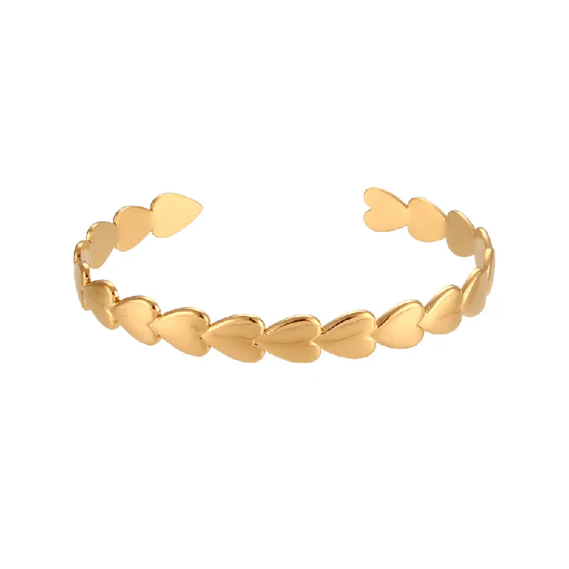 Adjustable Open Smooth Love Bracelet - Gold