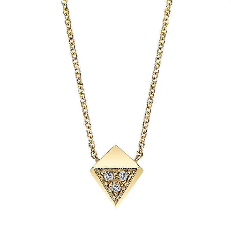 women’s modern pendant necklaces-Pave Polyhedron Necklace