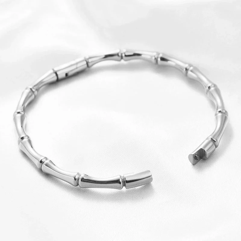 women’s handmade bracelets-Simple Style Solid Color Titanium Steel Plating Gold Plated Bangle