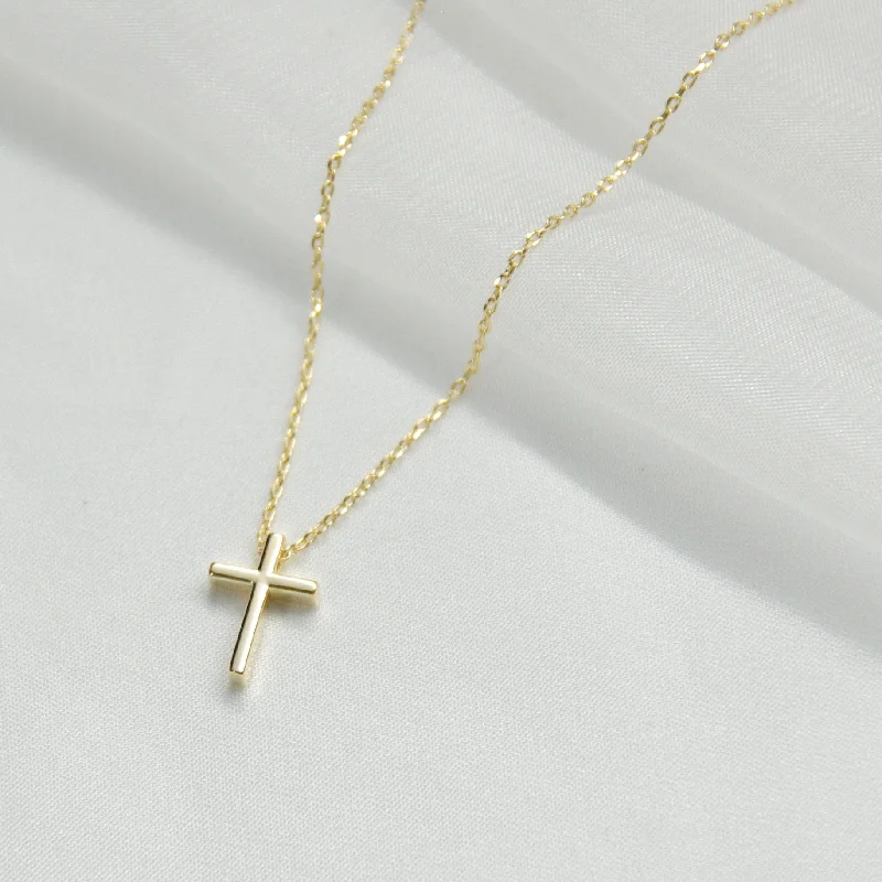 women’s crystal necklaces-Simple Cross Necklace