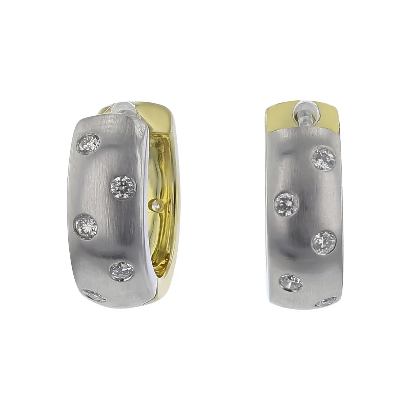 women’s diamond stud earrings-Diamond Huggie Reversible Gold Earrings